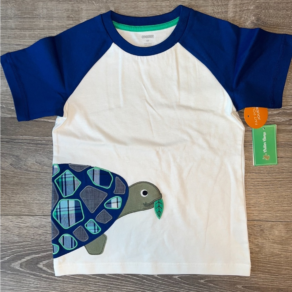 Gymboree Turtle Blue and White Short Sleeve Tee sz 5t NWT